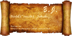 Bodánszki Jakab névjegykártya